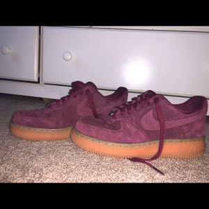 maroon suede air force ones
